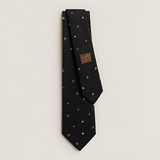 H Paisley tie - Black | Hermès USA